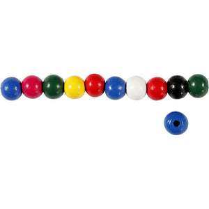 Wooden Beads Mix 8mm - 15g Assorted Colours (Pack of 80)