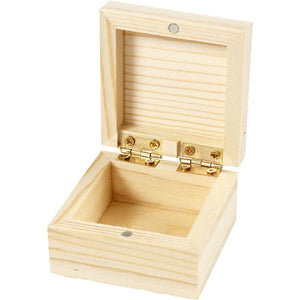 Wooden Jewellery Box - 6x6x3.5 cm (2 Pack)