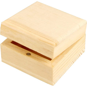 Wooden Jewellery Box - 6x6x3.5 cm (2 Pack)