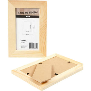 Frame With Glass, Size 10.5X15.6 Cm, Carving: 6.8X11.8 Cm