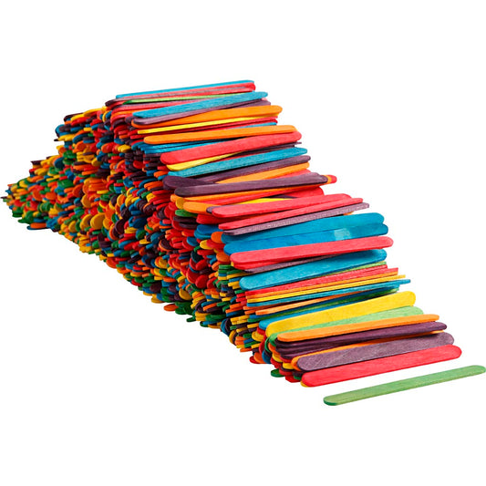 Wooden Sticks L: 11.4 cm W: 10mm - Assorted Colour