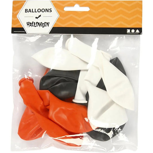 Balloons, D: 26 Cm, 10 Asstd, White, Orange, Black