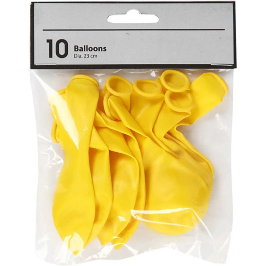Balloons, D: 23 Cm, 10 Pcs, Yellow