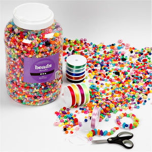 Plastic Beads and Elastic Beading Cord