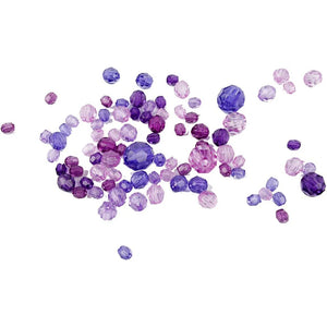 Faceted Bead Mix - Purple (45g)