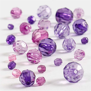Faceted Bead Mix - Purple (45g)