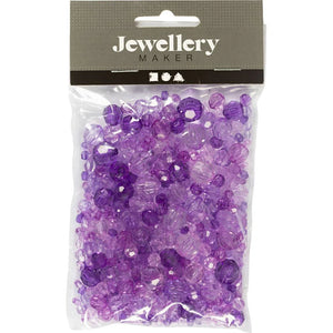 Faceted Bead Mix - Purple (45g)