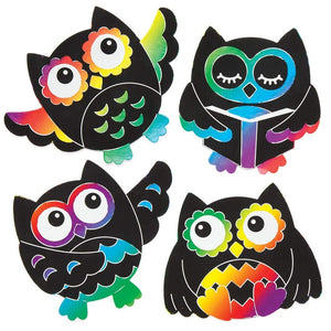 Owl Scratch Art Magnets (Pack of 10)