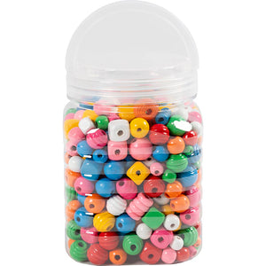 Wooden Beads dia. 5-28mm hole size 25-3mm - Assorted Colours