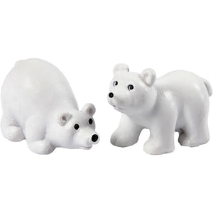 Miniature Resin Figurines - Polar Bear (Pack of 2)