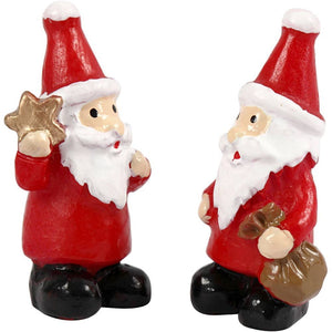 Miniature Santa Resin Figurines (2 Pack)
