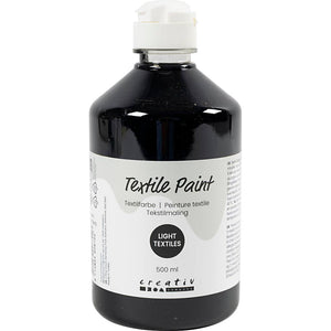 Textile Paint Semi Opaque Black 500ml