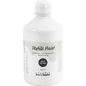 Textile Paint Semi Opaque White 500ml