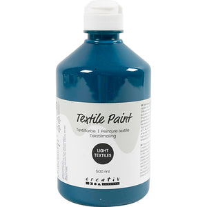 Textile Paint Semi Opaque Turquoise Blue 500ml