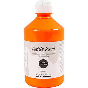 Textile Paint Semi Opaque Neon Orange 500ml