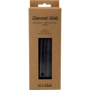 Charcoal Sticks Natural L: 135cm dia. 10mm (18 Pieces)