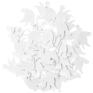 WOODEN DOVE, WHITE 48 PCS