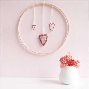 Pearl pendant heart large rose gold