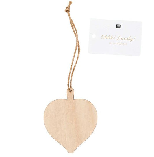 LINDEN LEAF TAG, WOOD, NATURE, 61 x 78 mm