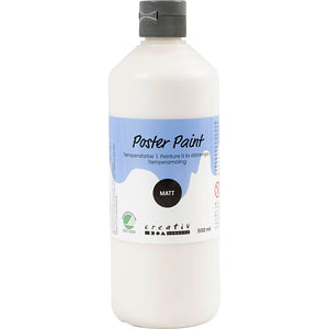 Poster Paint Matt Semi Opaque White 500ml