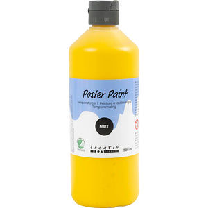 Poster Paint Matt Semi Opaque Primary Yellow 500ml