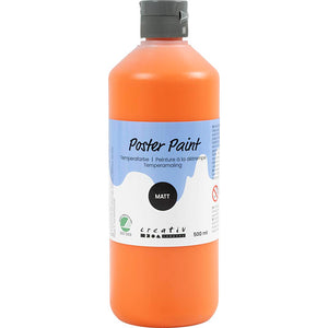 Poster Paint Matt Semi Opaque Orange 500ml