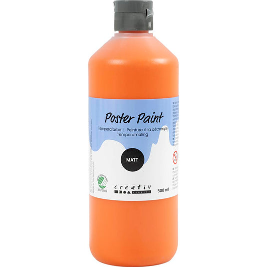 Poster Paint Matt Semi Opaque Orange 500ml