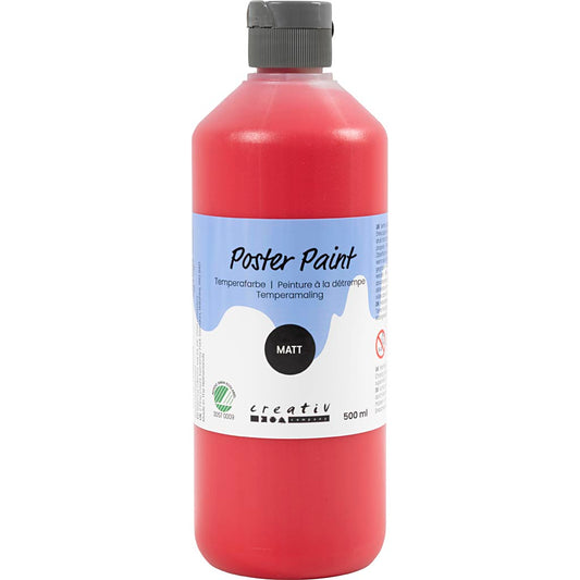 Poster Paint Matt Semi Opaque Red 500ml