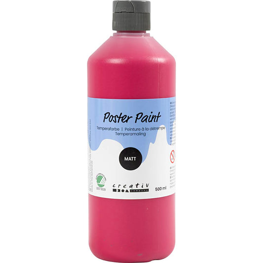 Poster Paint Matt Semi Opaque Primary Red 500ml