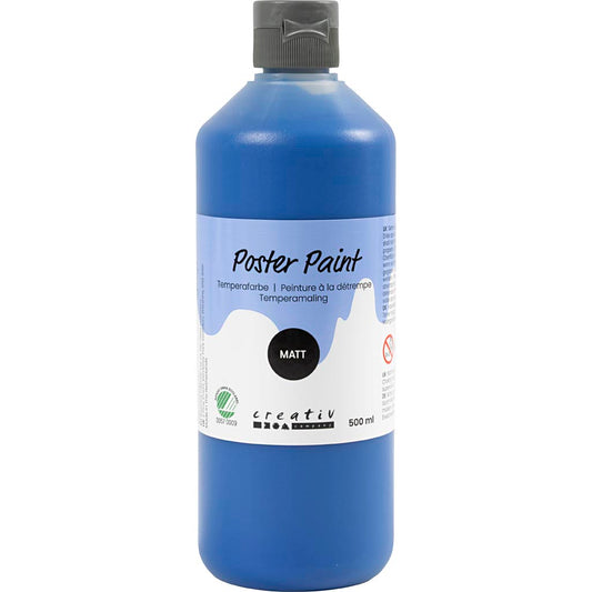 Poster Paint Matt Semi Opaque Dark Blue 500ml