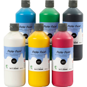 Poster Paint Matt Semi Opaque Assorted Colours 6x5