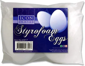 Icon Craft Styrofoam Eggs 150mm (2 Pack)