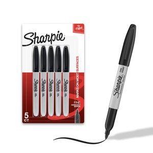 Sharpie 5 Fine Tip Markers Black