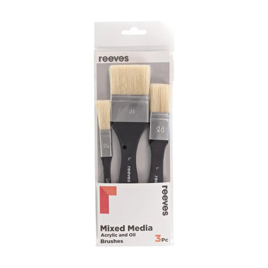 Reeves Mixed Media SH 3 Brush Pack Acrylic and Oil