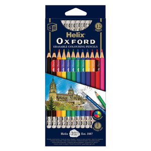 Helix Oxford Erasable Colouring Pencils (Pack of 12)