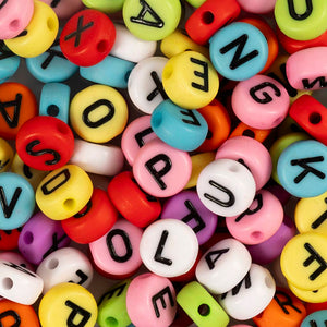Round letter beads