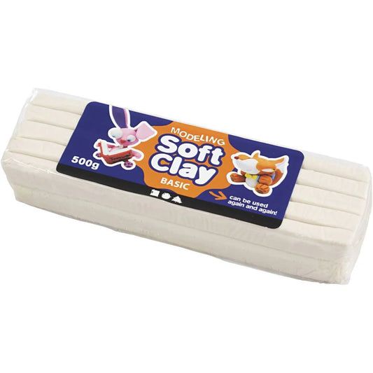 Modelling Basic Soft Clay 13x6x4cm - White (500g)