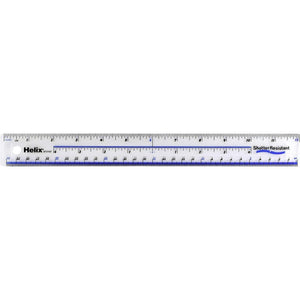 Helix Shatter Resistant Ruler - 30Cm (12-inch)