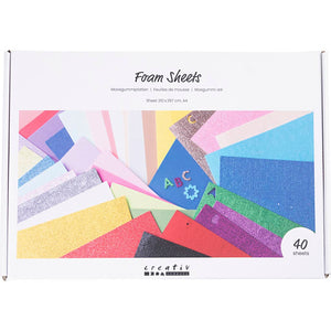 Foam Sheets A4 sheet 210x297cm - Assorted Colours (40 Sheets)