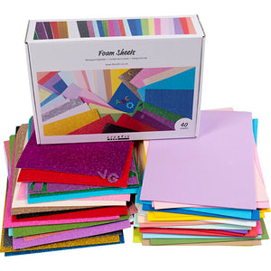 Foam Sheets A4 sheet 210x297cm - Assorted Colours (40 Sheets)