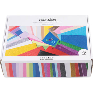 Foam Sheets A4 sheet 210x297cm - Assorted Colours (40 Sheets)