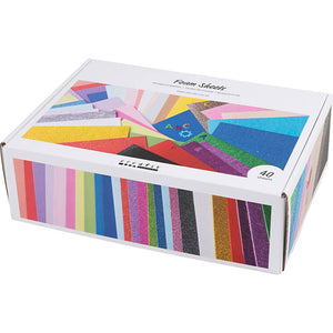 Foam Sheets A4 sheet 210x297cm - Assorted Colours (40 Sheets)