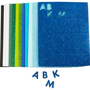 Foam Sheets Size 14x25cm Thickness 2mm Blue/Green Harmony (12 Sheets)
