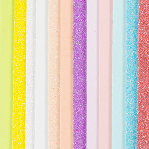 Foam Sheets Size 14x25cm Thickness 2mm - Pastel Glitter (12 Sheets)