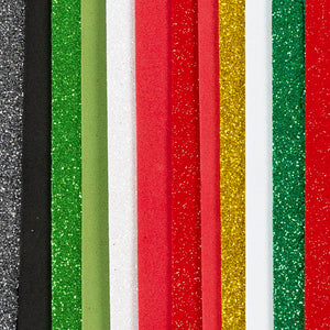 Foam Sheets Size 14x25cm Thickness 2mm - Christmas Colours (12 Sheets)