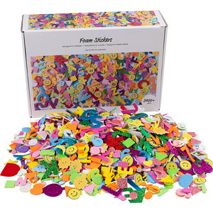 Foam Stickers - Emojis geometric shapes letters and numbers (2640 Pack)