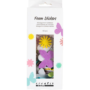 Foam Stickers - Butterfly flower leaf self-adhesive (120 Pack)