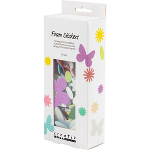 Foam Stickers - Butterfly flower leaf self-adhesive (120 Pack)