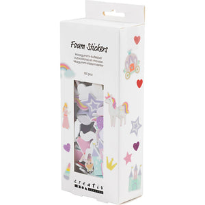 Foam Stickers - Heart princess unicorn 13-50mm Purple/Pink Harmony (150 Pack)