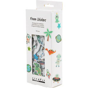 Foam Stickers - Star UFO dinosaur self-adhesive Blue/Grey Harmony (150 Pack)